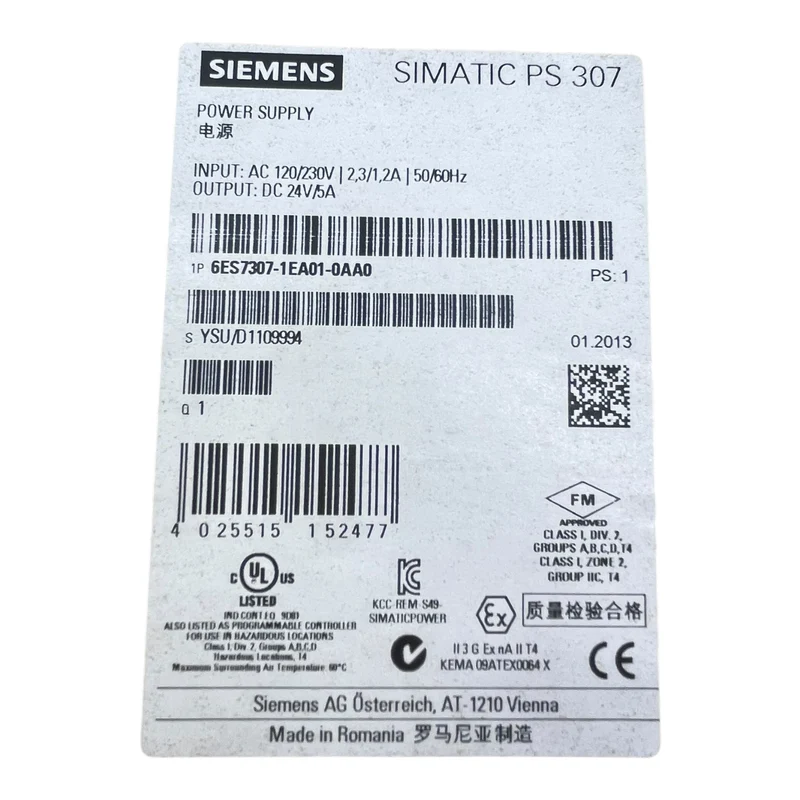 Siemens 6ES7307-1EA01-0AA0 Netzteil SIMATIC PS 307 - für industriellen Einsatz