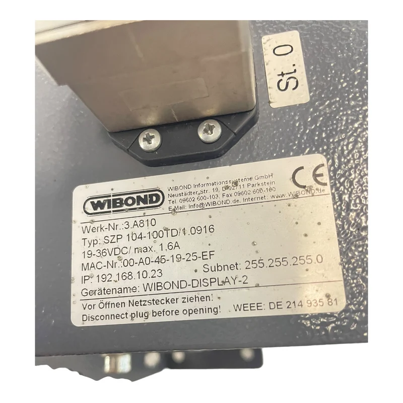 WIBOND LED-Anzeige SZP104-100TD 19–36VDC Industrie-Display Anzeigetafel 1,6 A