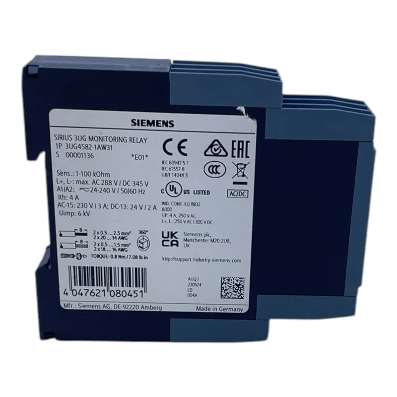 Siemens 3UG4582-1AW31 Überwachungsrelais für industriellen Einsatz Relais