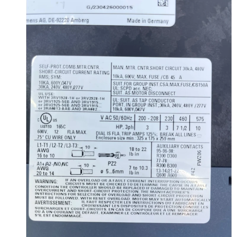 Siemens 3RA6120-1DB32 SIRIUSKompakter KOMBI-Starter für industriellen Einsatz