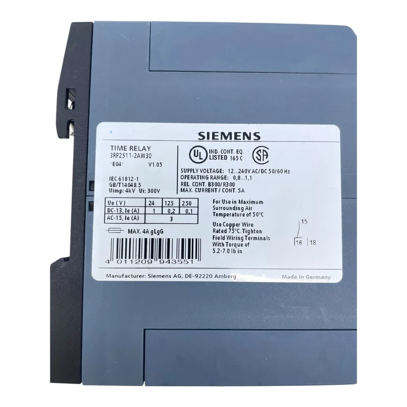 Siemens 3RP2511-2AW30 Überwachungsrelais für industriellen Einsatz Relais