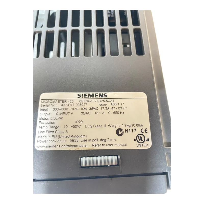 Siemens 6SE6420-2AD25-5CA1 Frequenzumrichter Micromaster 420 Industrie Einsatz