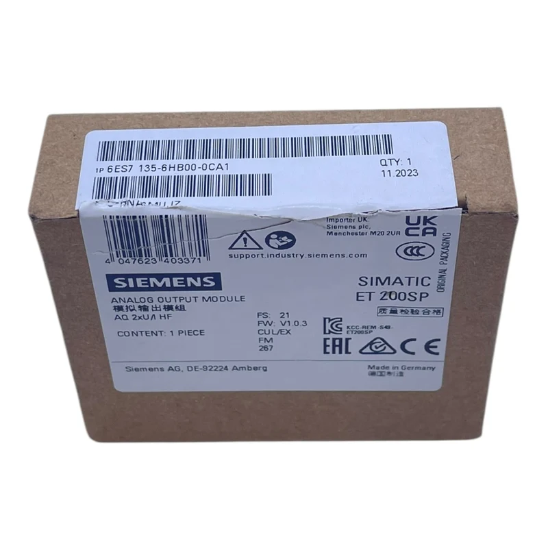 Siemens 6ES7135-6HB00-0CA1 ET 200SP analoges Ausgangsmodul industriellen Einsatz