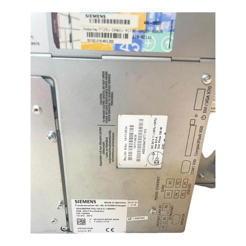 Siemens 6FC5210-0DF52-3AA0 Sinumerik PCU + 6FC5203-0AF02-0AA1 Operator Panel